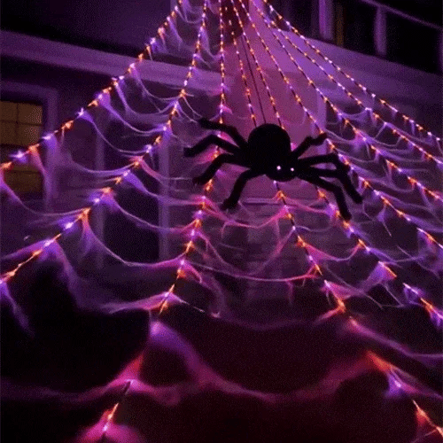 17 FT 455-LED Outdoor Halloween Spider Web Lights